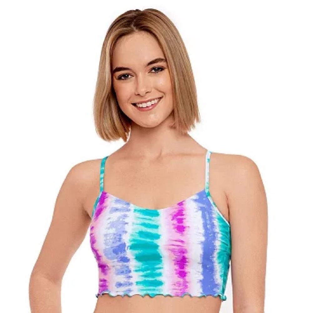 SO Ruffle Edge Midkini Swim Top NWT